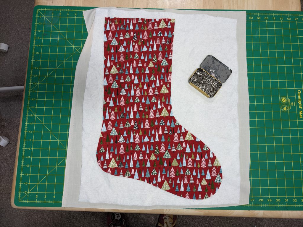 Setting up the fabric for the stocking tutorial