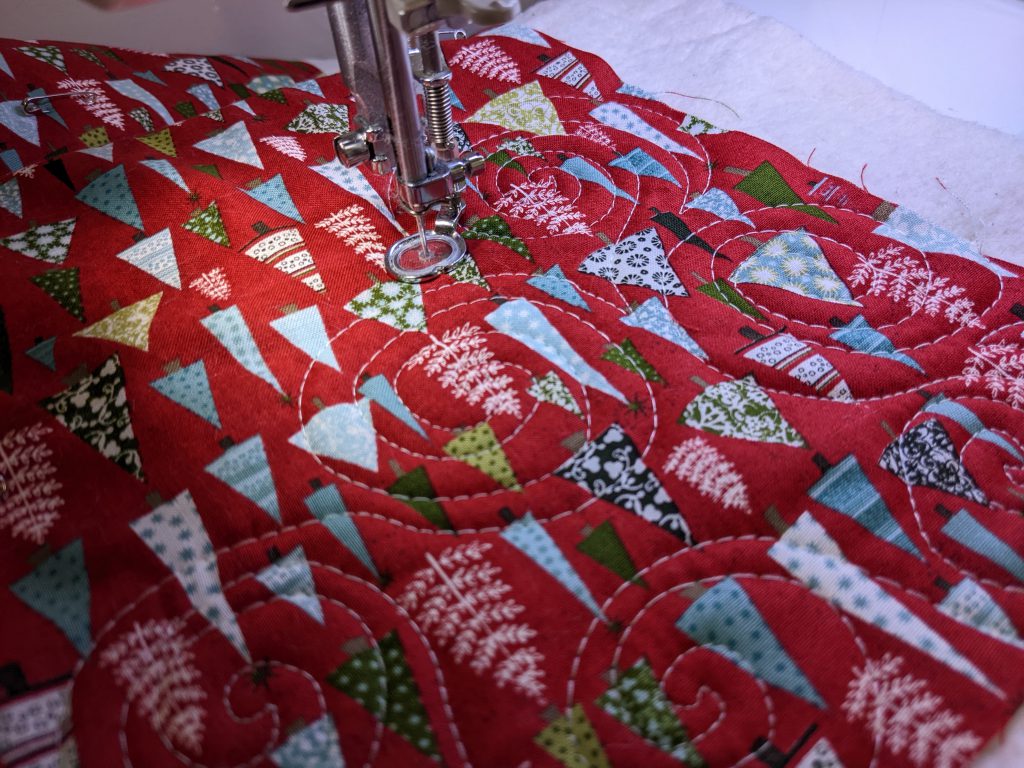 Quilting the fabric stocking