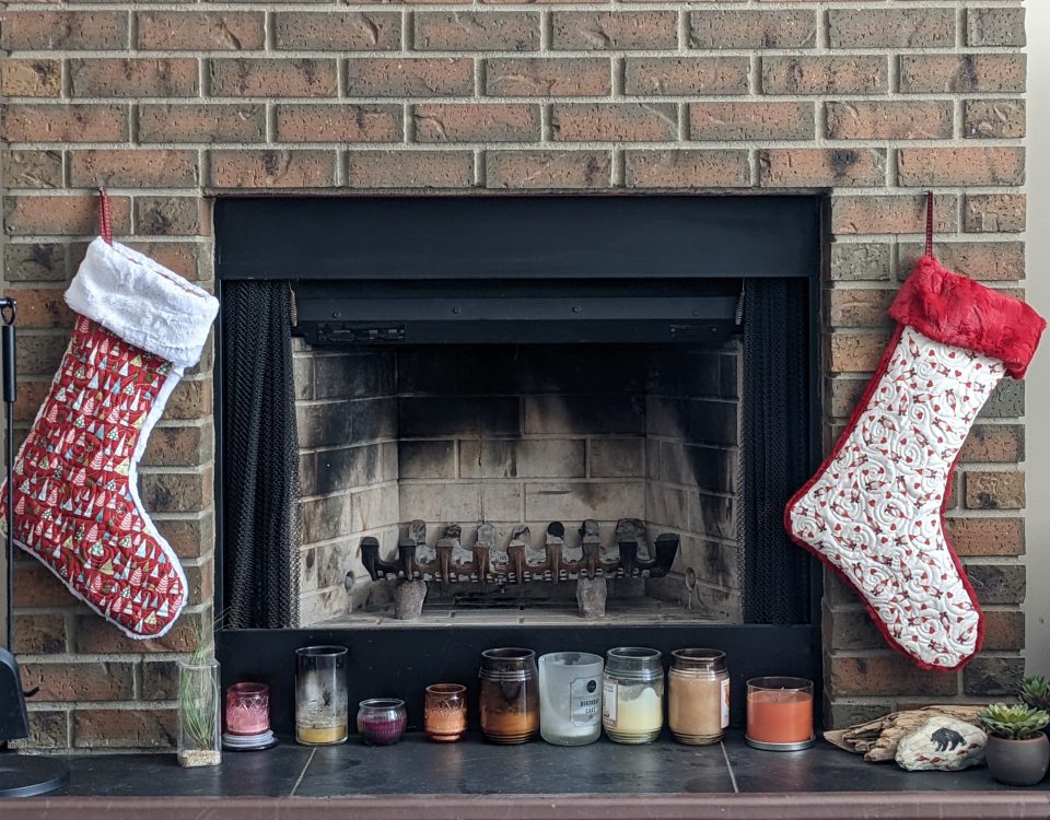 Stocking by the fireplace