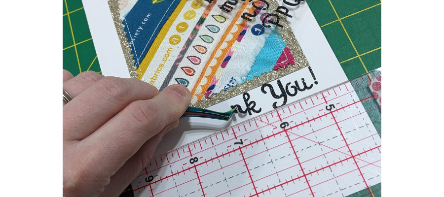 Adding message text to notecards for quilters